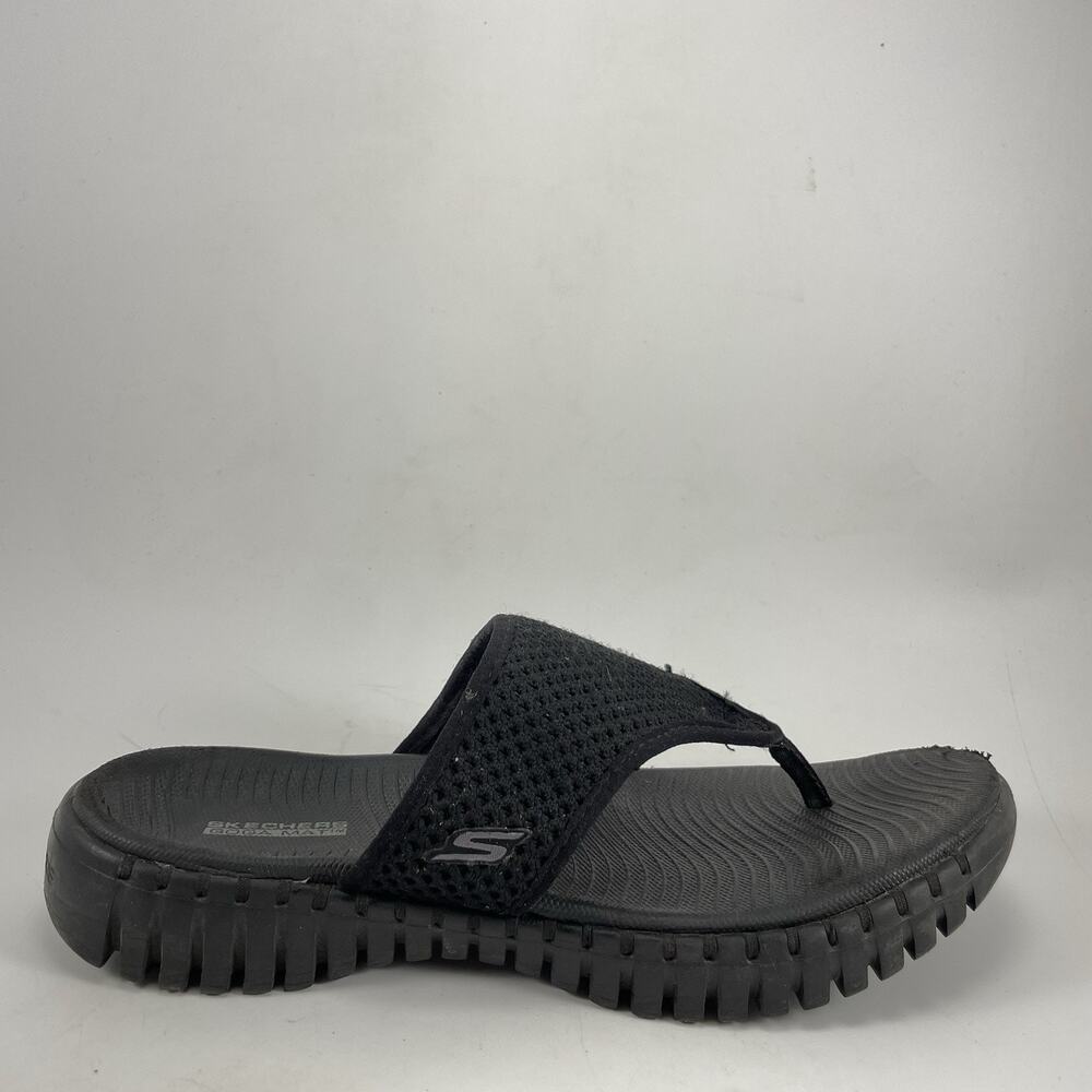 Skechers GO WALK Smart Riviera Thong Sandals Womens Size 8 Black/Black Goga Mat